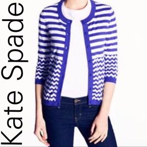 Kate Spade Shirley Purple/White Cardigan-XS in EUC